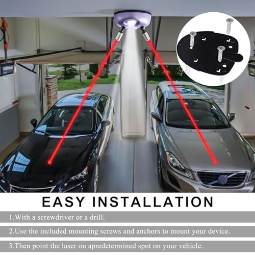 Dual Laser Garage Parking Assist Guide, 360-Degree Adjustable Wider Angles Garage Parking Sensor with AC Adapter, Park Assistant Guide System Car Stop Indicator for Automotive