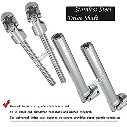 2PCS 90-125MM Stainless Steel Universal Drive Shaft for 1/10 TRX4 TRX6 SCX10 Wraith Capra D90 TF2 Red cat GEN8 1/10 RC Crawler,ARRCat RC Upgrade Parts Hop-Ups Centre Drive Shaft - size: 90-125MM
