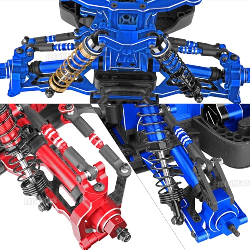 RC Upgrades Part for 1/10 Granite 3S/Senton 3S & Mega550,Aluminum Shock,Links,Suspension A-Arm,Caster Block,Steering Blocks,Stub Axle Carriers,Driveshaft CVD Axles w/Hex,Red - color: Red - (Upgrades)