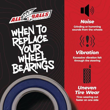 All Balls Racing Wheel Bearing Kit for Honda Motorcycle CBR1000RR 2003-2007 | OEM replacement, fits CBR600RR, 600 engines, for motorcycle, 25-1492