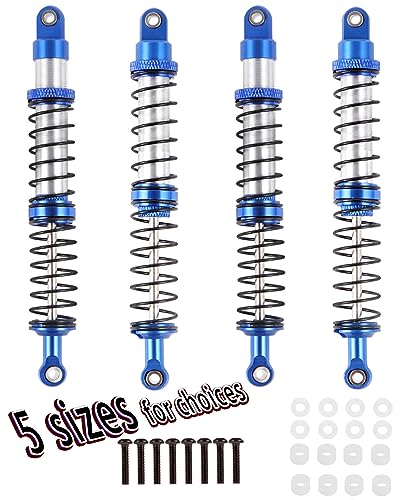 110mm 7075 RC Shocks Absorber Upgrades for 1/10 RC Hobby Cars,4PCS Aluminum Full Metal Front Rear Shocks Absorber Damper,Navy Blue - size: 110 MM (4.33 in)