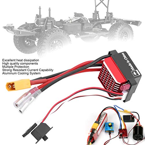 VBESTLIFE 360A RC Electronic Speed Controller, Aluminum Alloy ESC with Bidirectional Brake for 1/10 Crawler Truck Car RC Vehicles (XT60 Plug) - size: XT60 plug