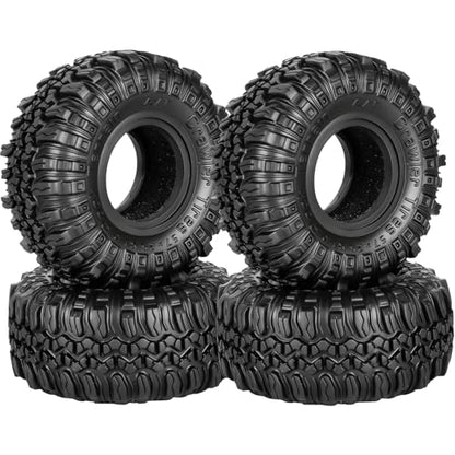 RC 1.0 Beadlock Tires for 1/18 TRX4M / Ascent-18 / SCX24 / FCX24 RC Crawler,1.0 In High Traction High Grip Rubber Tires w/Foam Insert,Style 4 - style: Style4(4pcs)