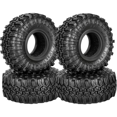 RC 1.0 Beadlock Tires for 1/18 TRX4M / Ascent-18 / SCX24 / FCX24 RC Crawler,1.0 In High Traction High Grip Rubber Tires w/Foam Insert,Style 4 - style: Style4(4pcs)