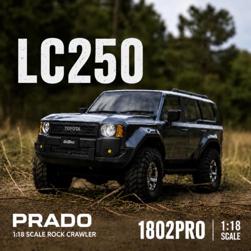 UDIRC UCX1802PRO 1/18 Scale RC Crawler, Brushless Trail Truck, 4x4 Off-Road | 4x4 Off-Road SUV with LED Lights, Hydraulic Shocks, 2.4GHz RTR Remote Control Vehicle for Adults - color: White