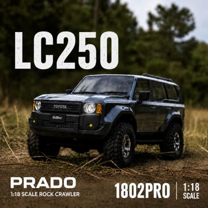 UDIRC UCX1802PRO 1/18 Scale RC Crawler, Brushless Trail Truck, 4x4 Off-Road | 4x4 Off-Road SUV with LED Lights, Hydraulic Shocks, 2.4GHz RTR Remote Control Vehicle for Adults - color: White
