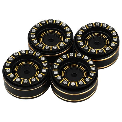 1.0 Plus Brass Beadlock Wheel Rims 4PCS Wheels for All 1/24 Scale FCX24 Axial SCX24 Deadbolt C10 Gladiator 1/18 TRX4M RC Crawler Car Upgrades Parts (Sword) - style: sword