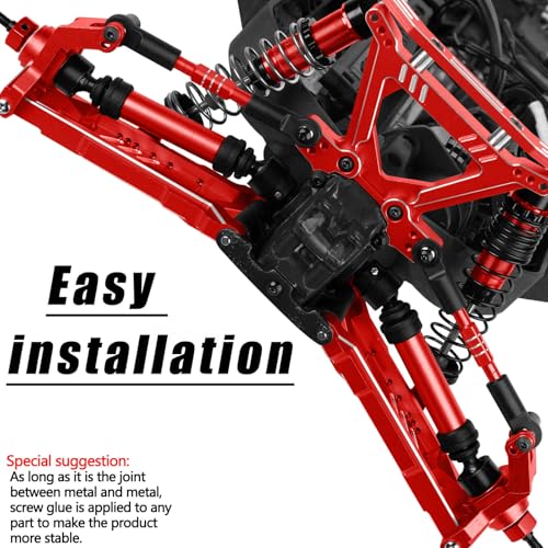 RC Upgrades Part for 1/10 Slash/Rustler/Stampede 4x4 VXL,Aluminum Caster Block,Steering Blocks,Rear Stub Axle Carriers,Steering Bellcranks Hop Ups,Red