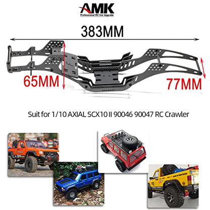 RC Chassis Kit Frame Girder LCG Carbon Fiber for 1/10 RC Rock Crawle, Gen3 Carbon Fiber LCG Chassis Rails Kit, Lightweight Thickened Cheater Rigs Frame Rails for 1/10 RC Rock Crawler Axial SCX10