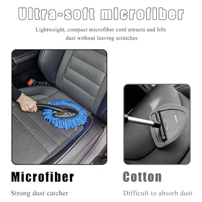 KVAEY Car Dash Duster Brush, Super Soft Microfiber Multi-Functional Car Cleaning Brush, Scratch Free Dash Dusting Tool with a Anti-Skid Handle for Vehicle Home Kitchen Cleaning (Blue) - color: Blue
