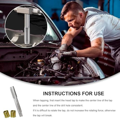 13 PCS Spark Plug Thread Repair Kit, M14×1.25 Inserts and M16×1.25 Tap Spark Plug Rethreading Set, Stainless Steel Thread Repair Tool Kit - color: 13PCS