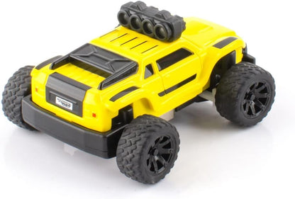 Turbo Racing 1:76 Scale RC Sport Car, 2.4GHZ Remote Control Mini Model Crawler Car with Full Proportional RTR for Adults Toys (Monster Truck Yellow C81) - style: C81