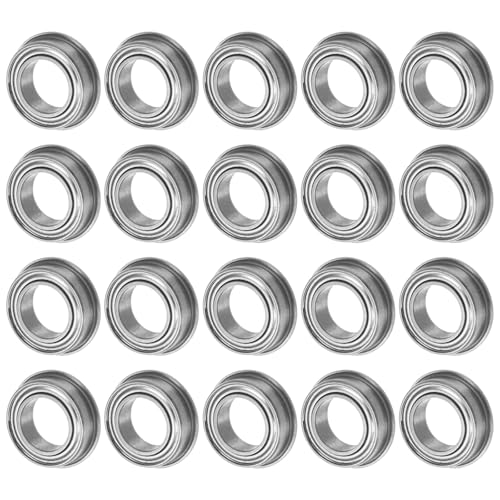 M METERXITY 20-Pack MF106ZZ Flanged Ball Bearing, 6 x 10 x 3mm Double Metal Shielded Chrome Steel (GCr15) Flange Rip Bearings for Wheelbarrow/Printer/Fax Machines/Power Tools - size: 6mm x 10mm x 3mm