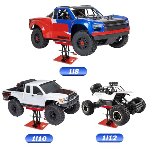 RC Stand Lift Lower Adjustable w/Screw Tray for 1/8 1/10 1/12 RC Car, Red | Aluminum RC Car Work Stand Repair for 1/8 1/10 1/12 RC Car Crawler Traxxas Slash TRX4 Axial SCX10 Arrma Redcat Losi - color: Red