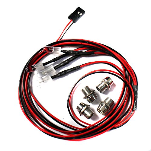 ShareGoo 4Leds LED Light Headlights Taillight Kit Accessories Compatible with Traxxas HSP Tamiya Redcat RC4WD Axial SCX10 1/10 1/12 RC Car Truck Tank Crawler