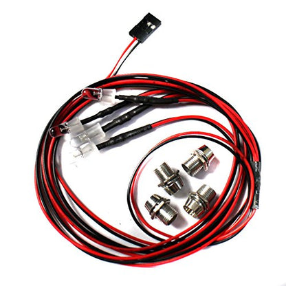 ShareGoo 4LED Light Headlights Taillight Kit Accessories Compatible with Traxxas HSP Tamiya Redcat RC4WD Axial SCX10 1/10 1/12 1/16 RC Car Truck Tank Crawler,3mm