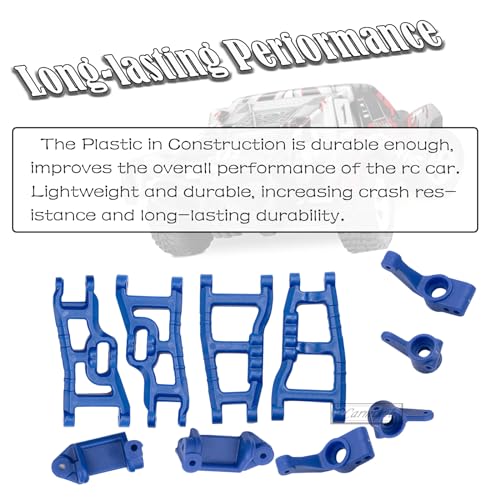 Upgrades Part for 1/10 Slash 2WD,Plastic Front Rear Suspension Arm,Caster Block,Steering Blocks,Rear Stub Axle Carriers Part Set for Slash 2WD,Navy Blue