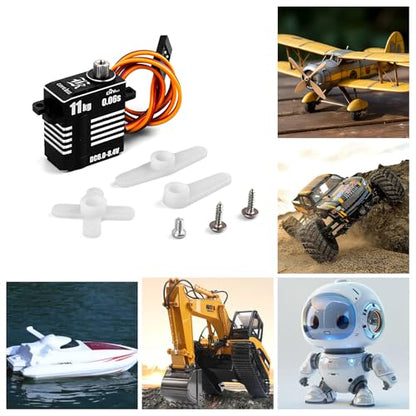 Micro 11KG 0.06S Digital Coreless HV Programmable Servo, 8.4V, 180/270/360 Degree, Metal Gear, for RC Cars (180 Degree) - style: 180 Degree