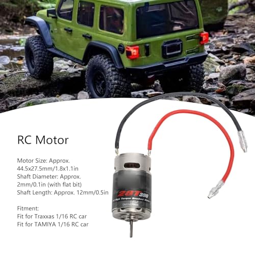 390 RC Motor Stainless Steel Brushed Low Noise Black Brushed RC Motor for 1/16 RC Car