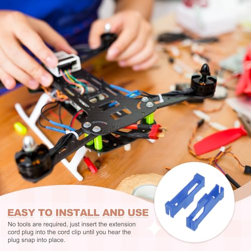 MECCANIXITY 40 Pcs Servo Extension Cable Clips Lock, Servo Cable Safety Connector Lead Wire Buckle Lock for RC Car Plane Boat DIY Y Adapter Cable, Blue - color: Blue