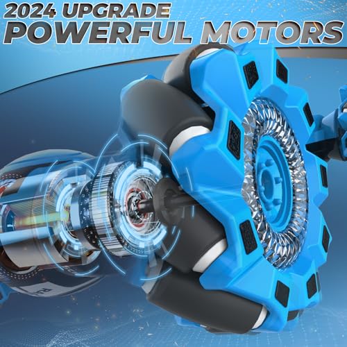 Dysaim Gesture RC Car, Gesture Sensing RC Stunt Car Toys for Kids 6-12 yr, 2.4GHz 4WD Hand Remote Control with Lights Music, Off-Road 360° Rotation Drift for Birthday Toy Gifts - color: Dark Blue