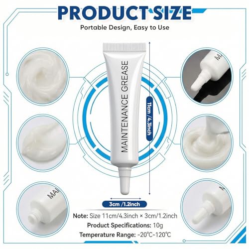 MTLEE 2 Pcs 3D Printer Gear Grease None Toxic Odorless Noise Reduce & Lubricating Oil Lubricant Guide Rail Grease Compatible with Bambu lab X1C/A1/A1 mini/P1S/P1P/K1/K1 Max 3D Printer Accessories(10g)