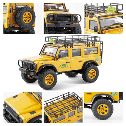 BEEZRC FMS 1/24 RC Crawler RTR FCX24M Land Rover Family Camel Trophy Edition Licensed RC Model 4WD RC Rock Truck 2.4Ghz Hobby Grade RC Car Model Mini Off Road Vehicle with Battery (Defender 110) - color: Defender 110
