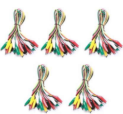WG-026 10 Pieces and 5 Colors Test Lead Set & Alligator Clips,20.5 inches / 22 AWG Wire (5 Pack) - size: 5 PACK