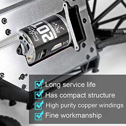 540 Brushed Motor, 20T/25T RC Car Motor 3.5cm/1.38in Diameter Metal RC Model Update Accessory for 1/10 Scale Remote Control Car (20T)