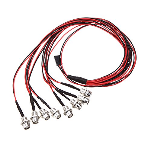 8PCS RC LED Lights LED Lights Red+White Color Headlights Taillight Kit for Traxxas for Tamiya HSP SCX10 D90 1/10 RC Car