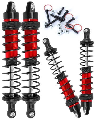 4PCS Front Rear Full Alloy Shocks RC Upgrades Parts for 1/10 Senton Granite Big Rock Vorteks 3s Blx 4X4 Mega 550,for 1/10 Kraton Outcast 4s,Red,Replace #AR330550 AR330551 - color: Red Shocks (Upgrades)