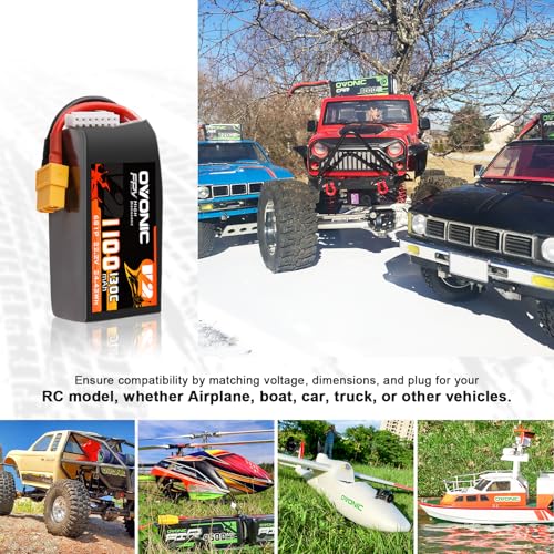 OVONIC 130C 6S 1100mah Lipo Battery 22.2V Pack with XT60 Plug for FPV Racing