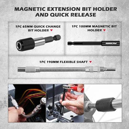 260-Piece Ultimate Precision Screwdriver Bit Set, Premium Security Bit Set Includes Magnetic Security Bits, Nut Driver, Ratchet Wrench and Bits Holder - style: 260 PCS Multi-Tasker Kit