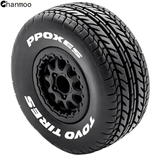 1/10 RC Short Course Truck Wheels and Tires with 12mm Hex 1:10 Scale Off Road Tyres for 1/10 RC Off-Road Car Traxxas TRX4 Slash Arrma Losi Tenacity Vkar 10sc Hpi RC Buggy Car 4PCS (D Tires) - color: D Tires
