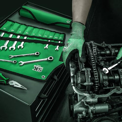 SK Ratchet Wrenches Set, SAE 1/4" to 3/4", Metric 6-18mm, 20-Piece | Ratcheting Wrench Set, Combination Wrench Set, 72-Tooth, Premium CR-V Steel, Chrome Plating Surface, Roll-Up Pouch - size: 20-Piece, SAE 1/4" to 3/4", Metric 6 to 18mm