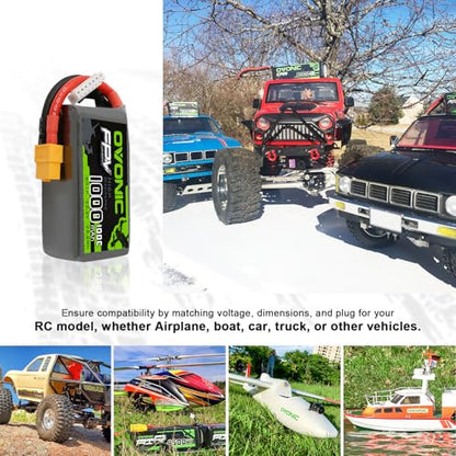 OVONIC 1000mAh 6S 100C LiPo Battery with XT60 Plug for FPV Racing RC Quadcopter Helicopter Airplane Multi-Motor Hobby DIY-2Packs