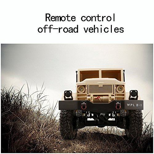 GracesDawn Remote Control Car, Terrain RC Cars, Electric Remote Control Off Road Military Truck, 1/16 2.4G 4WD Off-Road RC Military Truck Rock Crawler Army Car (Yellow)