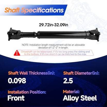 938-306 Front Drive Shaft Prop Shaft Driveshaft Assembly Fit for Toyota 4Runner 2003-2009 4.0L 4WD/ Toyota 4Runner 2010-2020 4.0L 4WD Limited Submodel, Replace# 3714060380, 37140-60380 - size: Fit 2010-2020 4Runner 4.0L 4WD Limited Submodel.