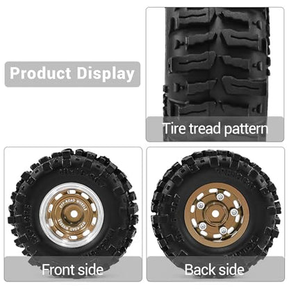 0.7" Aluminum Beadlock Wheels and Tires Set for 1/30 Axial SCX30 RC Crawler – Upgrade Parts (Bronze-296) - color: Bronze-296