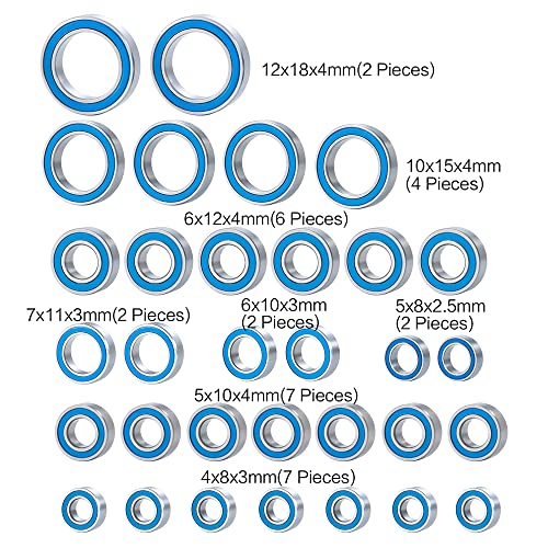RCLIONS 1set/32pcs RC Car Bearing Kit Front&Rear Axle Carrier Kit for Redcat Gen8 1/10th RC Crawler Car