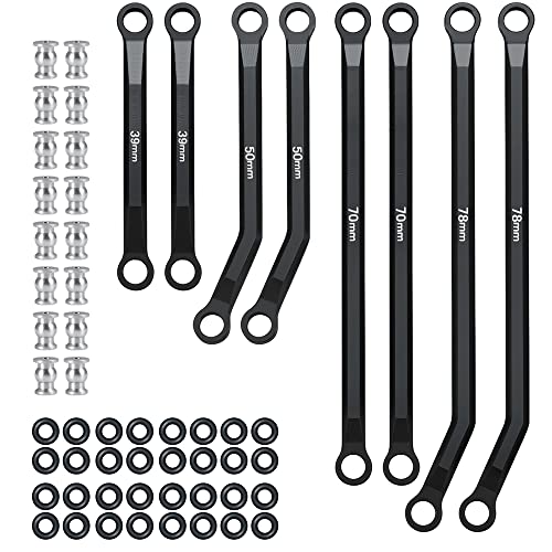Higher Extra Clearance RC Links Linkage Set for 1/24th Axial SCX24 Gladiator AXI00005 RC Crawler Car Upgrades Parts (Black) - color: Black