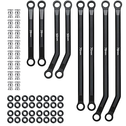 Higher Extra Clearance RC Links Linkage Set for 1/24th Axial SCX24 Gladiator AXI00005 RC Crawler Car Upgrades Parts (Black) - color: Black
