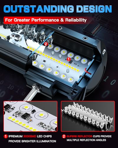 12In LED Light Bar and 4Inch LED Cube Pod Lights Spot Flood Combo | Triple Row Off Road Driving Work Lights Bar with Switch 3Lead Wiring Harness for Truck Je-ep Pickup Golf SUV UTV ATV Tractor - size: 12in+4in LED Light Bar with Wiring Harness