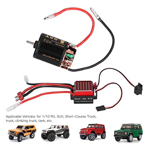 540 Brushed Motor, 360A ESC with T Plug Upgrade for 1/10 RC Car 55T