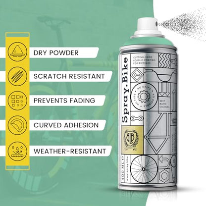 Spray.Bike Spray Paint - Ariel (Bright Mint Green) | Designed Mainly for Bicycles | Multi-Use Acrylic Spray Paint for Metal, Plastic | High Coverage Bike Paint, 400ml - color: Ariel