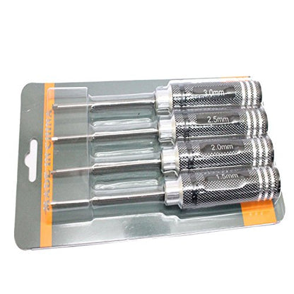 Hex Screwdriver Screw Driver Tool Kit Set for RC Car Helicopter Black(1.5mm 2.0mm 2.5mm 3.0mm) - color: Black