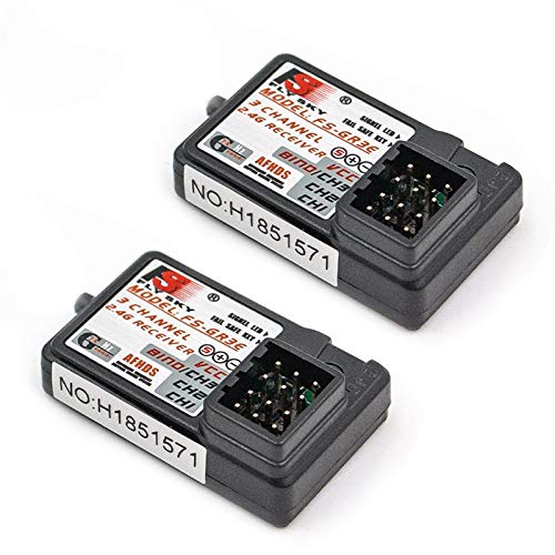 GoolRC 2PCS Flysky FS-GR3E Receiver, AFHDS 2.4GHz 3 Channel Receiver Compatible with Flysky FS-GT2 FS-GT2B FS-GT3B FS-GT3C FZ-IT4S RC Transmitter for RC Car Boat