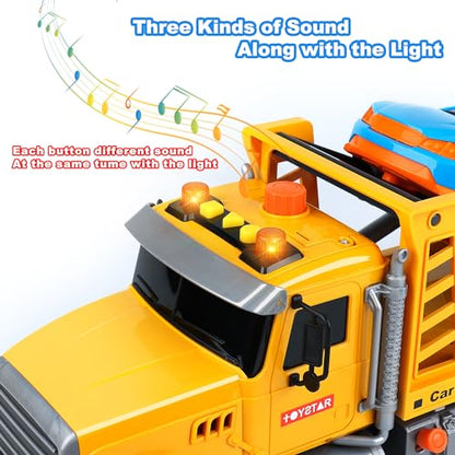 Dwi Dowellin Toy Truck Transport Cars Carrier with Racing Car for Kids Toddlers,Birthday Gifts for Boy Toddler Child 3 4 5 6 Years Old - style: transport truck