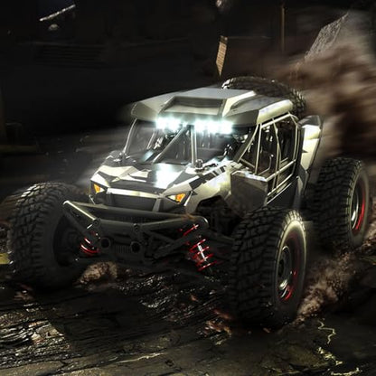 Scy 16106 1/16 Remote Control Off-Road Car AWD Rc Electric Desert Truck Light System Charging Protection Rc390 Motor 30A Esc Hobby Grade Model for Adult Hobby(Dark Gray) - color: Dark Gray