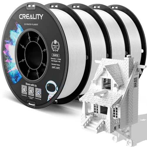 Official CREALITY PETG 3D Printer Filament 1.75mm 4KG White*4 | High Precision Strong Toughness, Odorless Better Flow Moistureproof 3D Printing Ender Filament - color: Petg-4kg White&white&white&white, size: 1.75 mm